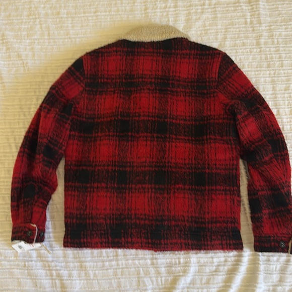 Lucky Brand Men’s Plaid Red Sherpa Jacket sz S NWT - Picture 8 of 12